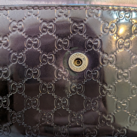 Gucci Guccisima Patent Leather Deep Purple Long Snap Wallet - Picture 15 of 16